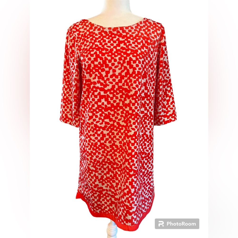 Gap Factory White with Red Orange Spotted Dress Size Small